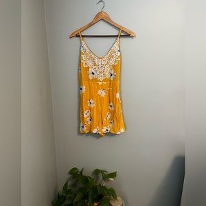 Yellow floral romper